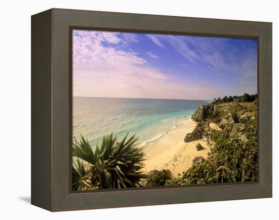 Caribbean Sea, Tulum, Yucatan, Mexico-Walter Bibikow-Framed Premier Image Canvas