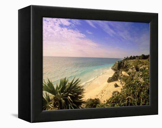 Caribbean Sea, Tulum, Yucatan, Mexico-Walter Bibikow-Framed Premier Image Canvas