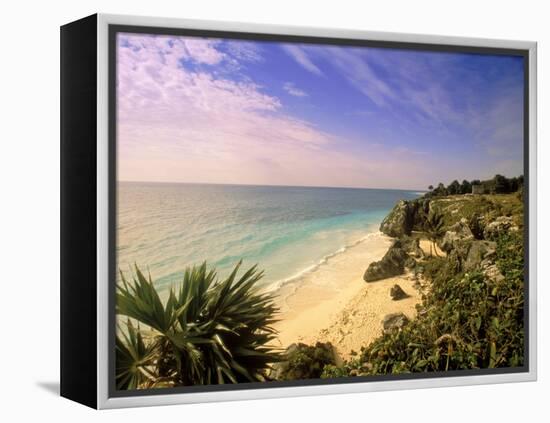 Caribbean Sea, Tulum, Yucatan, Mexico-Walter Bibikow-Framed Premier Image Canvas