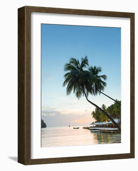Caribbean, St Lucia, Marigot, Marigot Bay, Marigot Bay Beach Club Hotel, Doolittle's Restaurant-Alan Copson-Framed Photographic Print