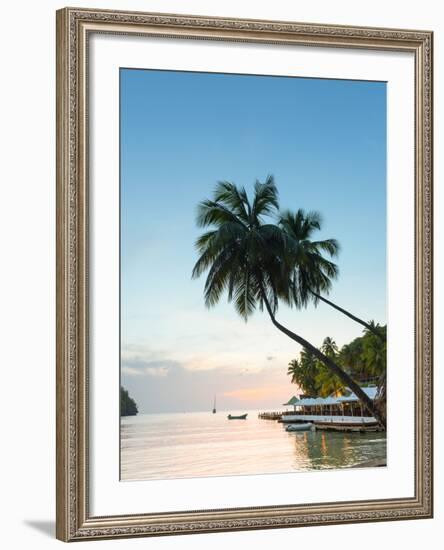 Caribbean, St Lucia, Marigot, Marigot Bay, Marigot Bay Beach Club Hotel, Doolittle's Restaurant-Alan Copson-Framed Photographic Print