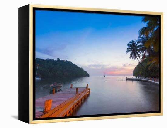 Caribbean, St Lucia, Marigot, Marigot Bay, Marigot Bay Beach Club Hotel-Alan Copson-Framed Premier Image Canvas