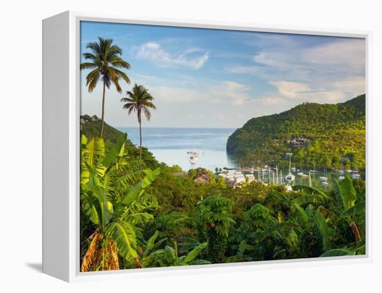 Caribbean, St Lucia, Marigot, Marigot Bay-Alan Copson-Framed Premier Image Canvas