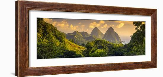 Caribbean, St Lucia, Petit and Gros Piton Mountains (UNESCO World Heritage Site)-Alan Copson-Framed Photographic Print