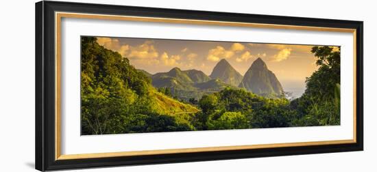 Caribbean, St Lucia, Petit and Gros Piton Mountains (UNESCO World Heritage Site)-Alan Copson-Framed Photographic Print