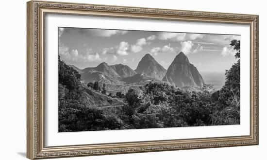 Caribbean, St Lucia, Petit and Gros Piton Mountains (UNESCO World Heritage Site)-Alan Copson-Framed Photographic Print