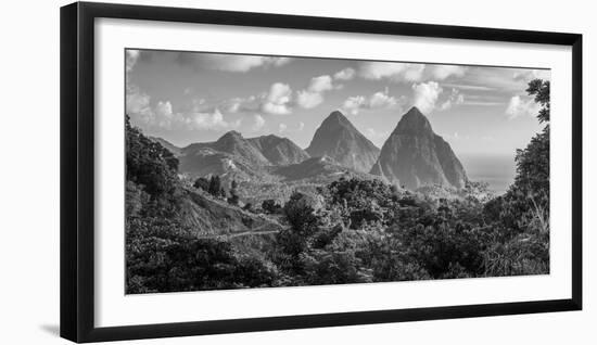 Caribbean, St Lucia, Petit and Gros Piton Mountains (UNESCO World Heritage Site)-Alan Copson-Framed Photographic Print