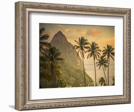 Caribbean, St Lucia, Petit and Gros Piton Mountains (UNESCO World Heritage Site)-Alan Copson-Framed Photographic Print