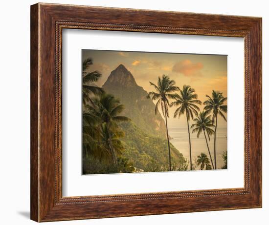 Caribbean, St Lucia, Petit and Gros Piton Mountains (UNESCO World Heritage Site)-Alan Copson-Framed Photographic Print