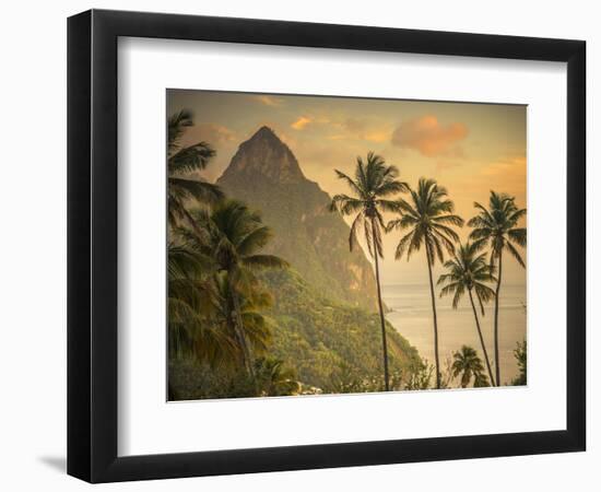 Caribbean, St Lucia, Petit and Gros Piton Mountains (UNESCO World Heritage Site)-Alan Copson-Framed Photographic Print