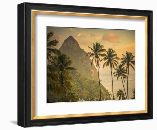 Caribbean, St Lucia, Petit and Gros Piton Mountains (UNESCO World Heritage Site)-Alan Copson-Framed Photographic Print