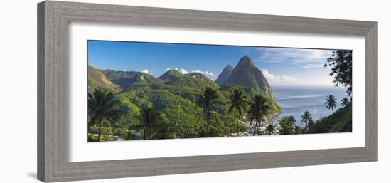 Caribbean, St Lucia, Petit and Gros Piton Mountains-Alan Copson-Framed Photographic Print