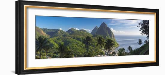 Caribbean, St Lucia, Petit and Gros Piton Mountains-Alan Copson-Framed Photographic Print