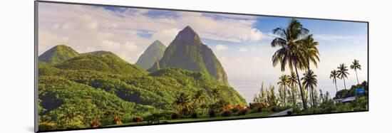 Caribbean, St Lucia, Petit and Gros Piton Mountains-Alan Copson-Mounted Photographic Print