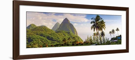 Caribbean, St Lucia, Petit and Gros Piton Mountains-Alan Copson-Framed Photographic Print