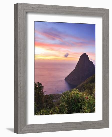 Caribbean, St Lucia, Petit Piton and Anse Des Pitons Beach-Michele Falzone-Framed Photographic Print