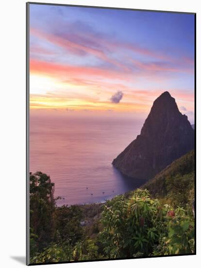 Caribbean, St Lucia, Petit Piton and Anse Des Pitons Beach-Michele Falzone-Mounted Photographic Print