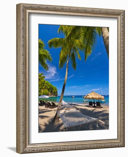 Caribbean, St Lucia, Soufriere, Anse Chastanet, Anse Chastanet Beach-Alan Copson-Framed Photographic Print