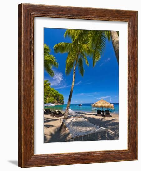 Caribbean, St Lucia, Soufriere, Anse Chastanet, Anse Chastanet Beach-Alan Copson-Framed Photographic Print