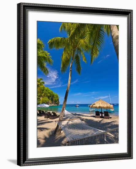 Caribbean, St Lucia, Soufriere, Anse Chastanet, Anse Chastanet Beach-Alan Copson-Framed Photographic Print