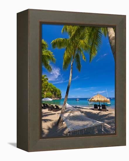 Caribbean, St Lucia, Soufriere, Anse Chastanet, Anse Chastanet Beach-Alan Copson-Framed Premier Image Canvas