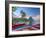 Caribbean, St Lucia, Soufriere Bay, Soufriere Beach and Petit Piton, Traditional Fishing Boats-Alan Copson-Framed Photographic Print