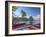 Caribbean, St Lucia, Soufriere Bay, Soufriere Beach and Petit Piton, Traditional Fishing Boats-Alan Copson-Framed Photographic Print