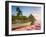 Caribbean, St Lucia, Soufriere Bay, Soufriere Beach and Petit Piton, Traditional Fishing Boats-Alan Copson-Framed Photographic Print