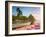 Caribbean, St Lucia, Soufriere Bay, Soufriere Beach and Petit Piton, Traditional Fishing Boats-Alan Copson-Framed Photographic Print