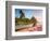 Caribbean, St Lucia, Soufriere Bay, Soufriere Beach and Petit Piton, Traditional Fishing Boats-Alan Copson-Framed Photographic Print