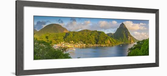 Caribbean, St Lucia, Soufriere, Soufriere Bay, Petit Piton (UNESCO World Heritage Site)-Alan Copson-Framed Photographic Print