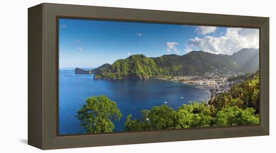 Caribbean, St Lucia, Soufriere, Soufriere Bay-Alan Copson-Framed Premier Image Canvas