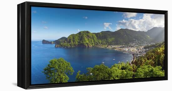 Caribbean, St Lucia, Soufriere, Soufriere Bay-Alan Copson-Framed Premier Image Canvas