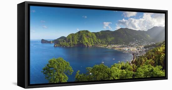 Caribbean, St Lucia, Soufriere, Soufriere Bay-Alan Copson-Framed Premier Image Canvas