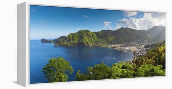 Caribbean, St Lucia, Soufriere, Soufriere Bay-Alan Copson-Framed Premier Image Canvas