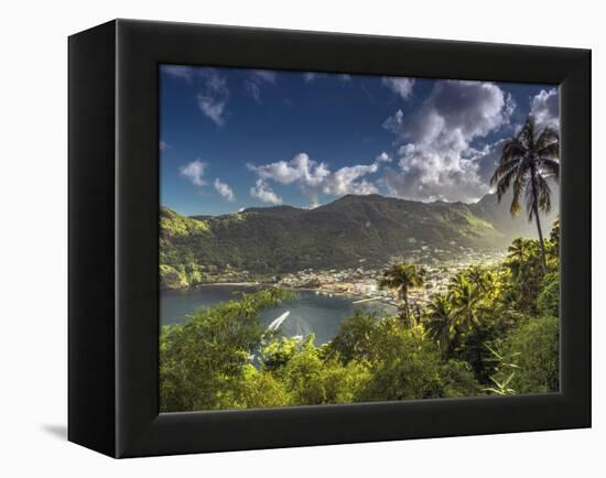 Caribbean, St Lucia, Soufriere, Soufriere Bay-Alan Copson-Framed Premier Image Canvas