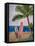 Caribbean Strand with Surf Boards-Martina Bleichner-Framed Stretched Canvas