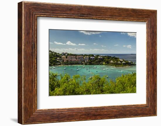 Caribbean, USA Virgin Islands, St. John. Scenic of Cruz Bay-Jaynes Gallery-Framed Photographic Print