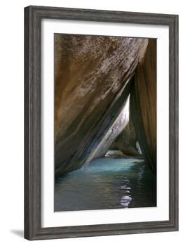 Caribbean, Virgin Gorda. Passageway Through Giant Boulders. the Baths-Kevin Oke-Framed Photographic Print