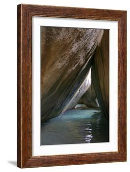 Caribbean, Virgin Gorda. Passageway Through Giant Boulders. the Baths-Kevin Oke-Framed Photographic Print