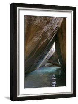 Caribbean, Virgin Gorda. Passageway Through Giant Boulders. the Baths-Kevin Oke-Framed Photographic Print