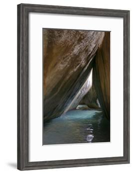 Caribbean, Virgin Gorda. Passageway Through Giant Boulders. the Baths-Kevin Oke-Framed Photographic Print