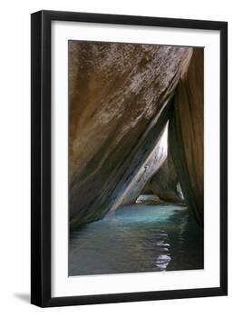 Caribbean, Virgin Gorda. Passageway Through Giant Boulders. the Baths-Kevin Oke-Framed Photographic Print