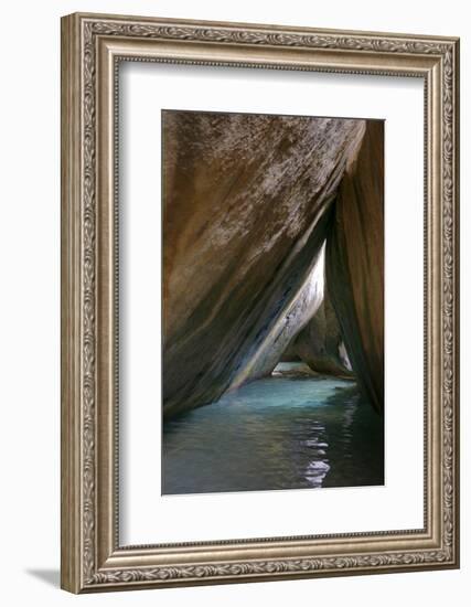Caribbean, Virgin Gorda. Passageway Through Giant Boulders. the Baths-Kevin Oke-Framed Photographic Print