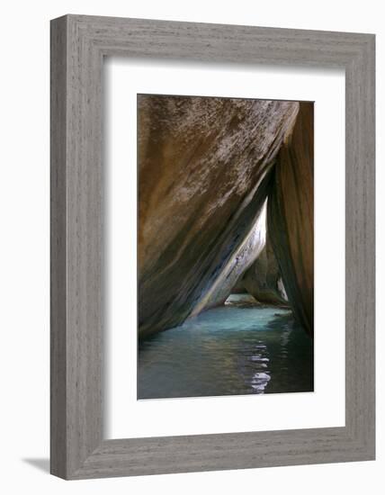 Caribbean, Virgin Gorda. Passageway Through Giant Boulders. the Baths-Kevin Oke-Framed Photographic Print