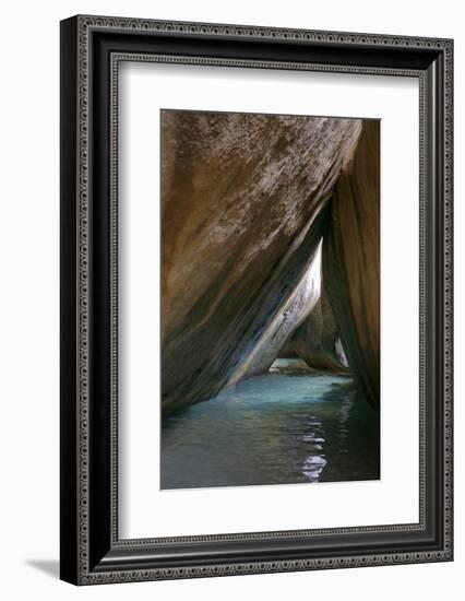 Caribbean, Virgin Gorda. Passageway Through Giant Boulders. the Baths-Kevin Oke-Framed Photographic Print