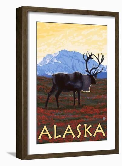 Caribou, Alaska-Lantern Press-Framed Art Print