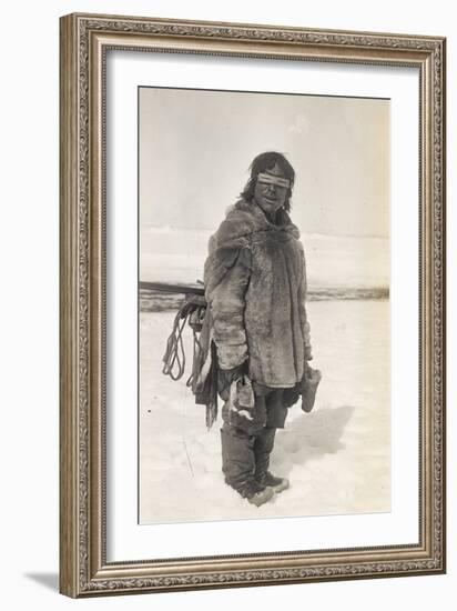 Caribou Eskimo Wearing Snow Glasses Made of Wood, Canada, 1921-24-Knud Rasmussen-Framed Photographic Print