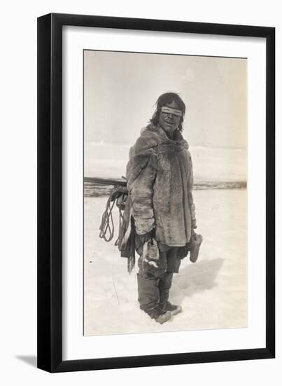 Caribou Eskimo Wearing Snow Glasses Made of Wood, Canada, 1921-24-Knud Rasmussen-Framed Photographic Print