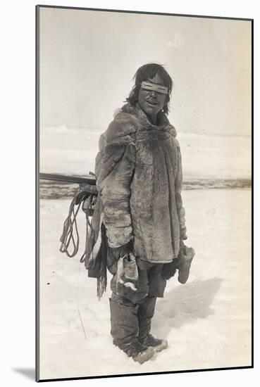 Caribou Eskimo Wearing Snow Glasses Made of Wood, Canada, 1921-24-Knud Rasmussen-Mounted Photographic Print